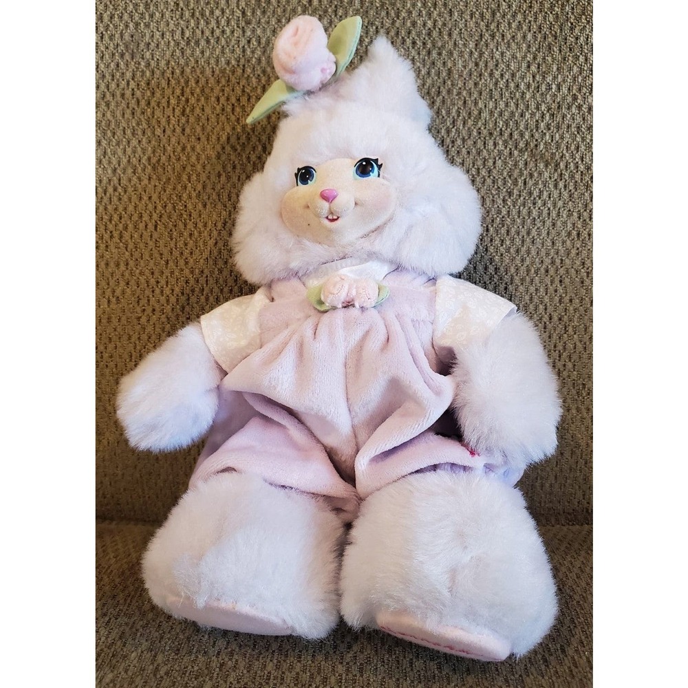 Rare Vintage 1998 Fisher-Price Flocked Face Hannahberry Stuffed Bunny Toy Easter